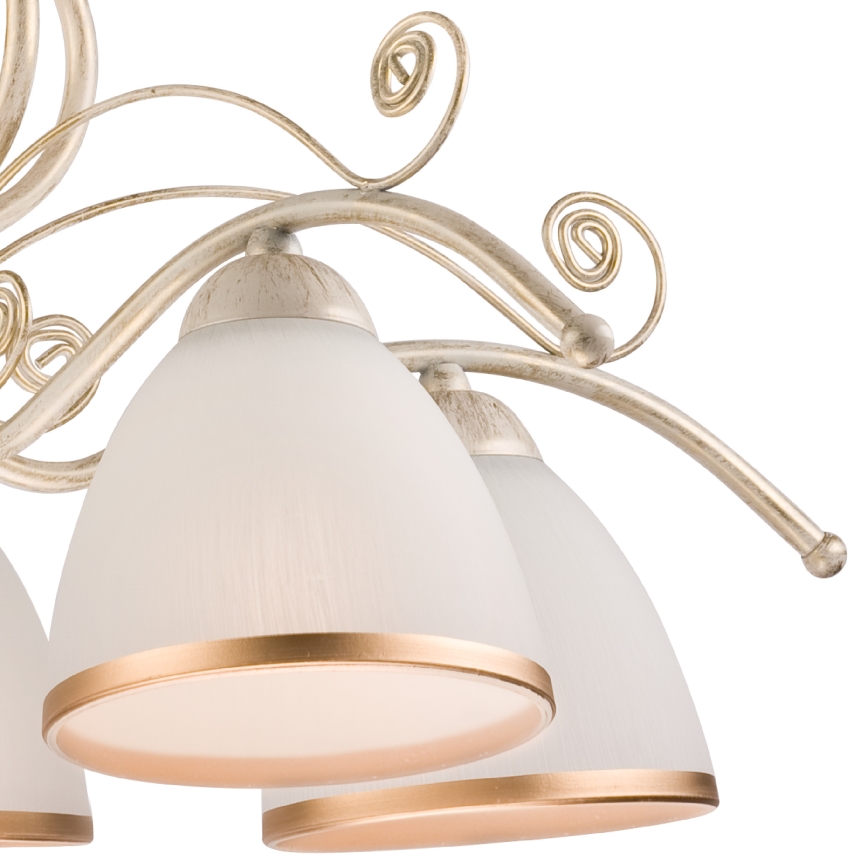 Luster na lancu RETRO II 5xE27/60W/230V bela patina