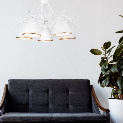 Luster na lancu RETRO II 5xE27/60W/230V beo