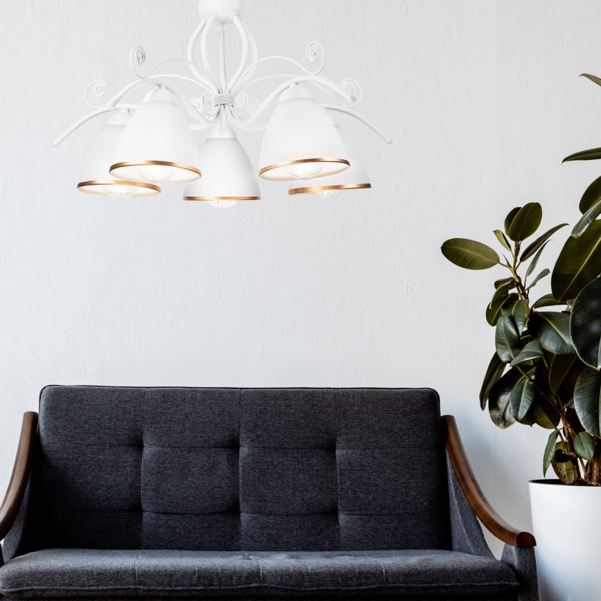 Luster na lancu RETRO II 5xE27/60W/230V beo