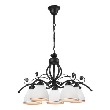 Luster na lancu RETRO II 5xE27/60W/230V crno