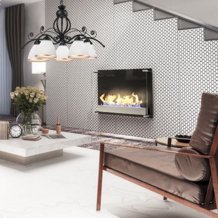 Luster na lancu RETRO II 5xE27/60W/230V mat crne boje