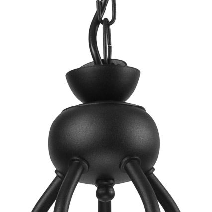 Luster na lancu RETRO II 5xE27/60W/230V mat crne boje