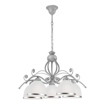 Luster na lancu RETRO II 5xE27/60W/230V srebrno