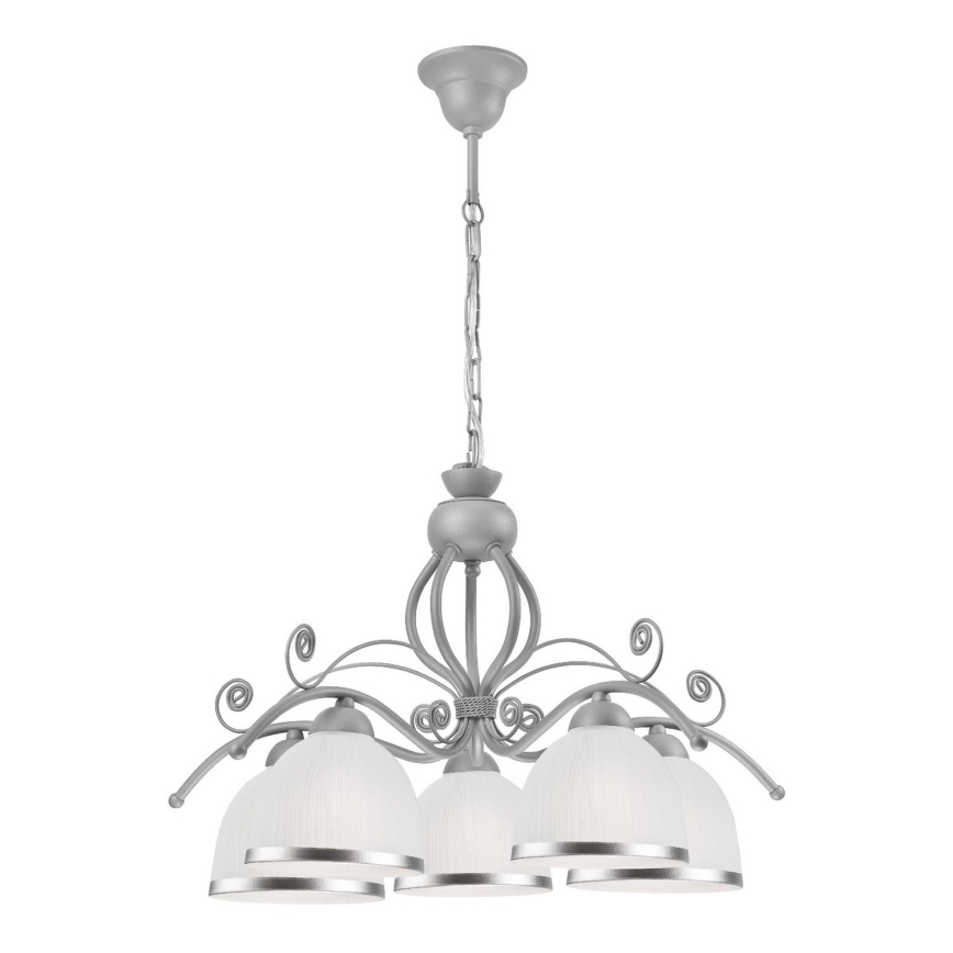 Luster na lancu RETRO II 5xE27/60W/230V srebrno