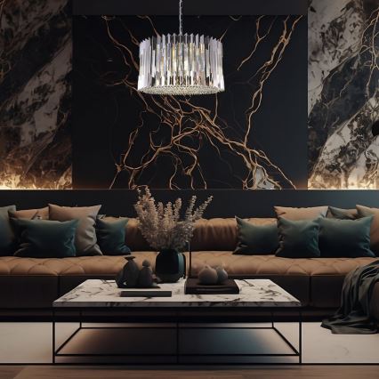 Luster na lancu RITZ 12xE14/40W/230V pr. 54 cm sjajni krom