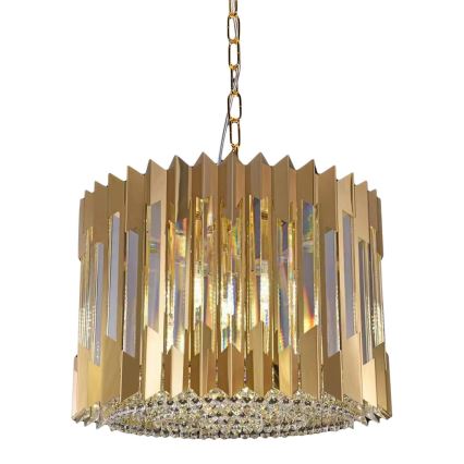 Luster na lancu RITZ 7xE14/40W/230V pr. 42 cm zlatna
