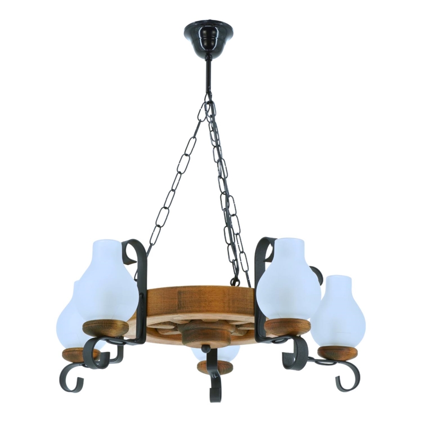 Luster na lancu ROATA 5xE14/40W/230V pr. 30 cm bukva