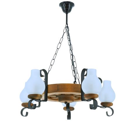 Luster na lancu ROATA 5xE14/40W/230V pr. 30 cm bukva