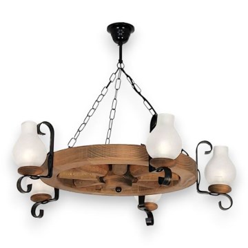 Luster na lancu ROATA 5xE14/40W/230V pr. 70 cm bukva - FSC sertifikovano