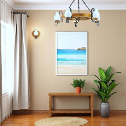 Luster na lancu ROATA 5xE14/40W/230V pr. 70 cm bukva