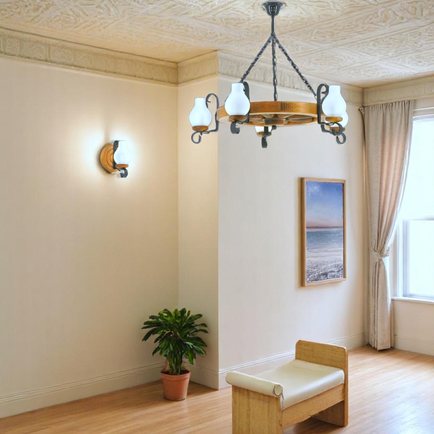 Luster na lancu ROATA 5xE14/40W/230V pr. 70 cm bukva