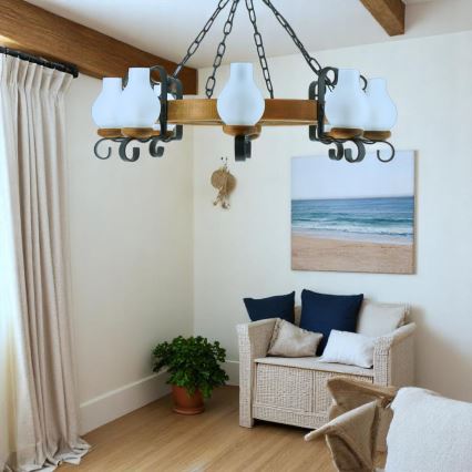 Luster na lancu ROATA 8xE14/40W/230V pr. 70 cm bukva