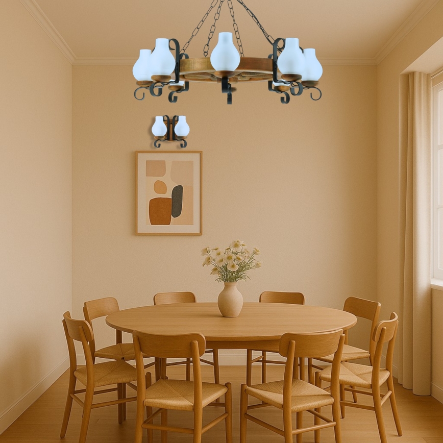 Luster na lancu ROATA 8xE14/40W/230V pr. 70 cm bukva