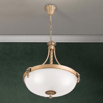 Luster na lancu ROCCA 3xE27/60W/230V pr. 42 cm bronzana/bela