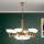 Luster na lancu ROCCA 9xE27/60W/230V pr. 75 cm bronzana/bela