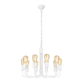 Luster na lancu TIFFANY 10xE27/60W/230V bela