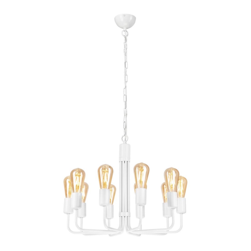Luster na lancu TIFFANY 10xE27/60W/230V bela
