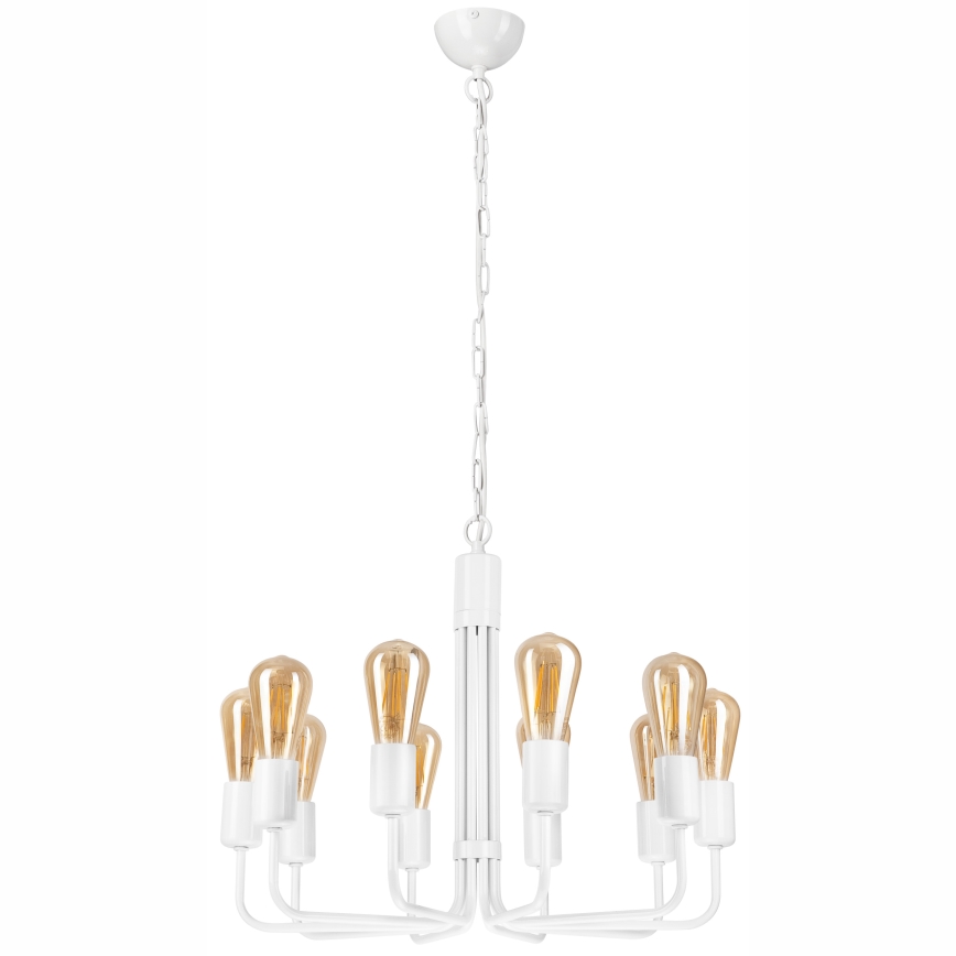 Luster na lancu TIFFANY 10xE27/60W/230V bela