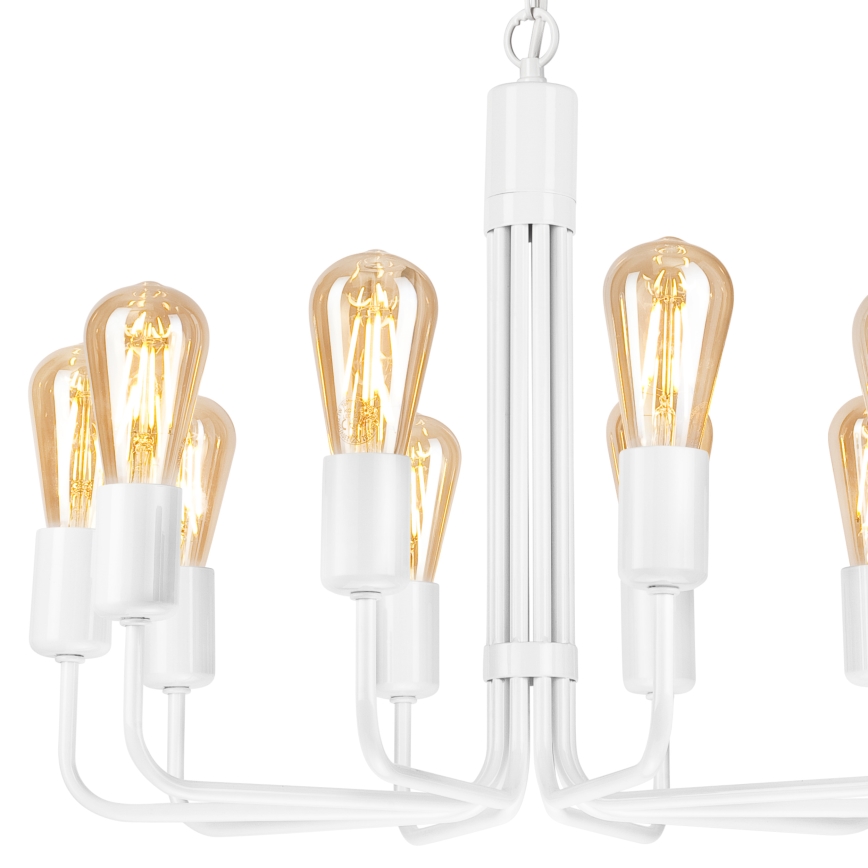 Luster na lancu TIFFANY 10xE27/60W/230V bela