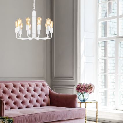 Luster na lancu TIFFANY 10xE27/60W/230V beo