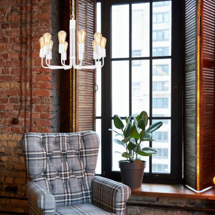 Luster na lancu TIFFANY 10xE27/60W/230V beo