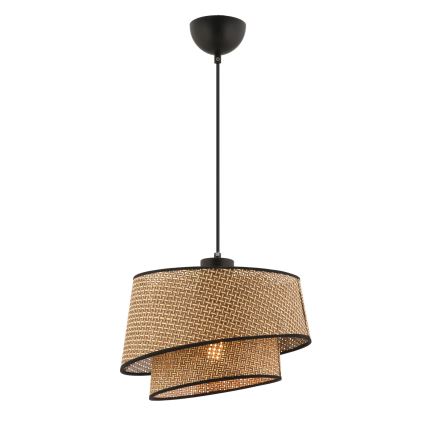 Luster na lanku BARETTE 1xE27/60W/230V braon/crna