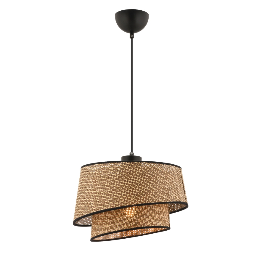 Luster na lanku BARETTE 1xE27/60W/230V braon/crna