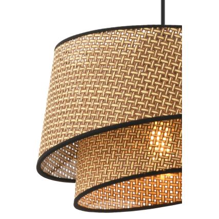 Luster na lanku BARETTE 1xE27/60W/230V braon/crna
