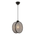 Luster na lanku DRUM 1xE27/60W/230V siva/crna