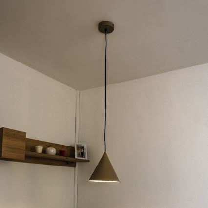 Luster na lanku ETNA II 1xE27/15W/230V, prečnik 18,5 cm, bež