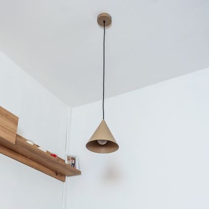 Luster na lanku ETNA II 1xE27/15W/230V, prečnik 18,5 cm, bež