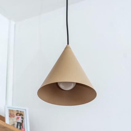 Luster na lanku ETNA II 1xE27/15W/230V, prečnik 18,5 cm, bež