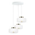 Luster na lanku IGNIA 3xE27/60W/230V bela