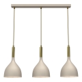 Luster na lanku NOAK 3xE27/15W/230V bež/zlatna