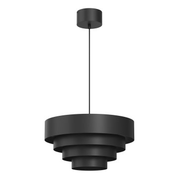 Luster na lanku RINGS 1xE27/15W/230V crna