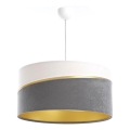 Luster na lanku SWING 1xE27/60W/230V siva/bela/zlatna