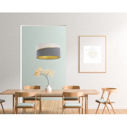 Luster na lanku SWING 1xE27/60W/230V siva/bela/zlatna