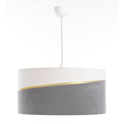 Luster na lanku SWING 1xE27/60W/230V siva/bela/zlatna