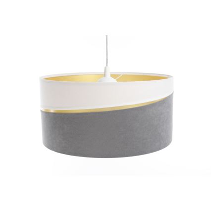 Luster na lanku SWING 1xE27/60W/230V siva/bela/zlatna