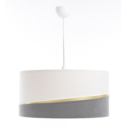 Luster na lanku SWING 1xE27/60W/230V siva/bela/zlatna