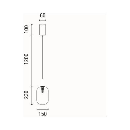 Luster na sajli 1xE14/25W/230V braon pr. 15 cm