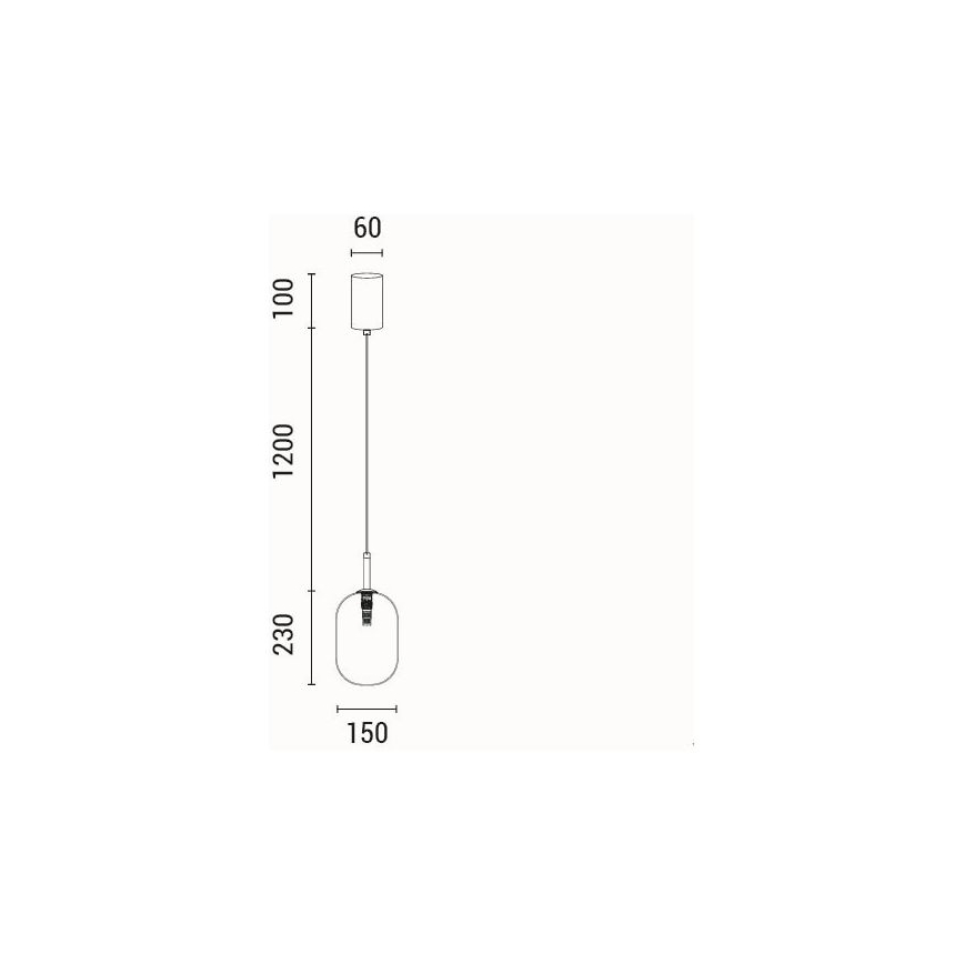 Luster na sajli 1xE14/25W/230V braon pr. 15 cm
