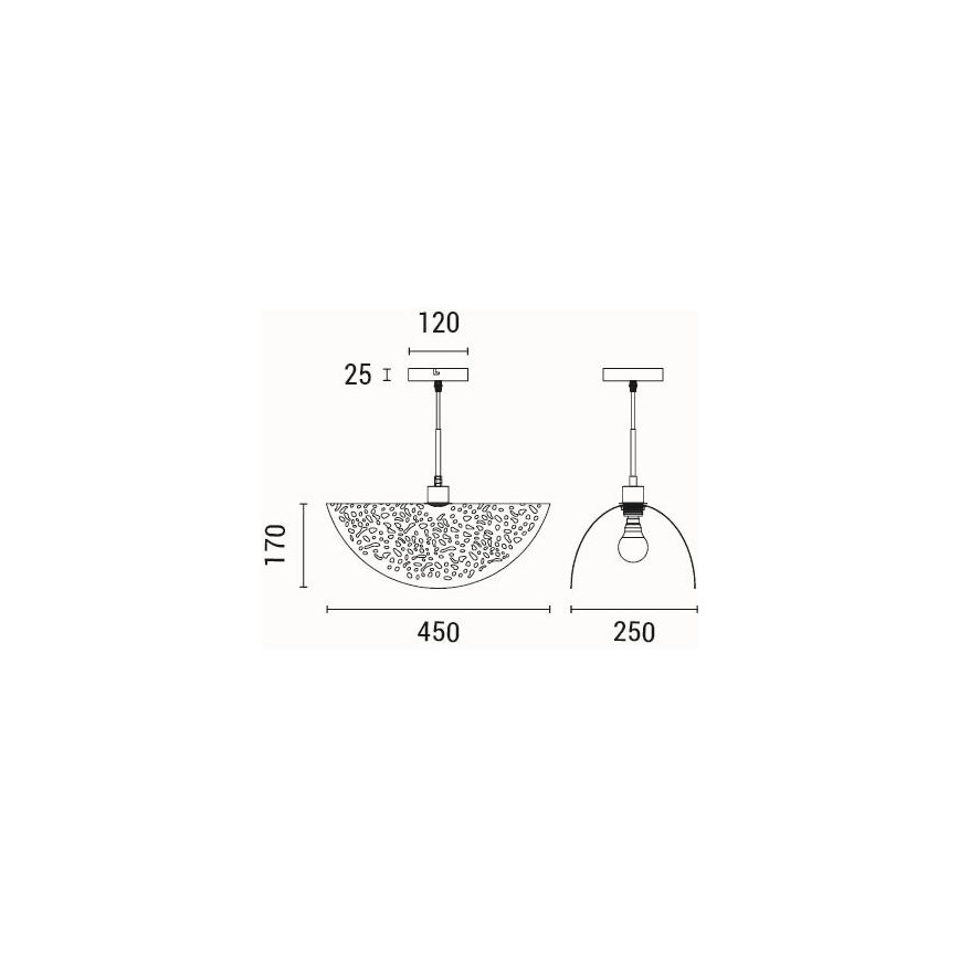 Luster na sajli 1xE27/15W/230V crno