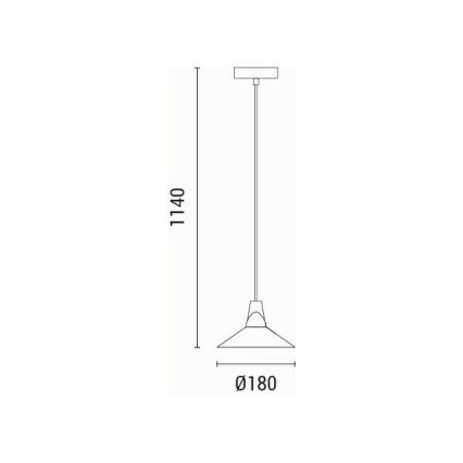 Luster na sajli 1xE27/15W/230V crno