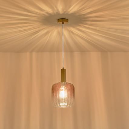 Luster na sajli 1xE27/15W/230V crveno/dimno