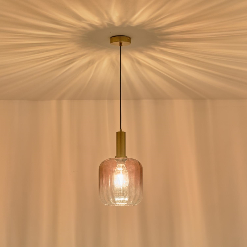 Luster na sajli 1xE27/15W/230V crveno/dimno