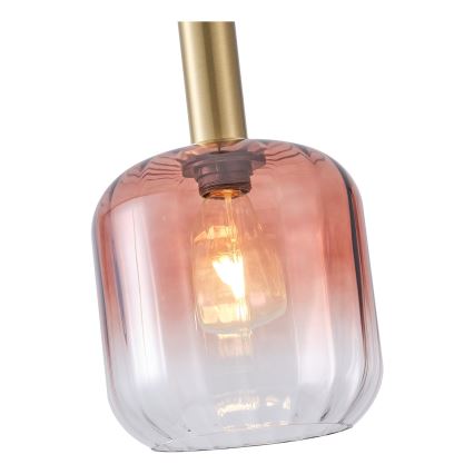 Luster na sajli 1xE27/15W/230V crveno/dimno