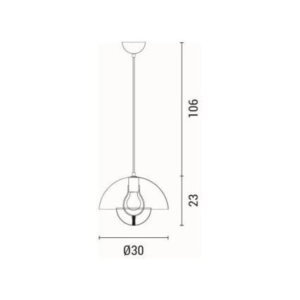 Luster na sajli 1xE27/15W/230V crveno
