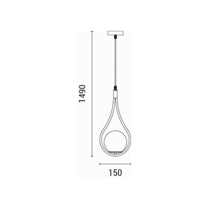 Luster na sajli 1xE27/15W/230V mesing