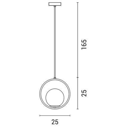 Luster na sajli 1xE27/15W/230V mesing